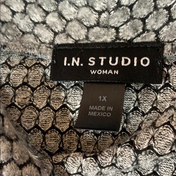 Sz1X IN Studio Sweater Cardigan Gray/Black NWT - Picture 6 of 7